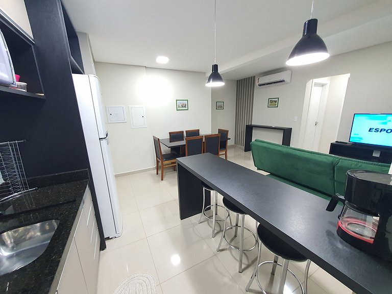Super novo central 2 quartos wifi/garagem/elevador