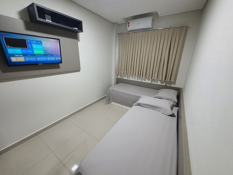 Super novo central 2 quartos wifi/garagem/elevador