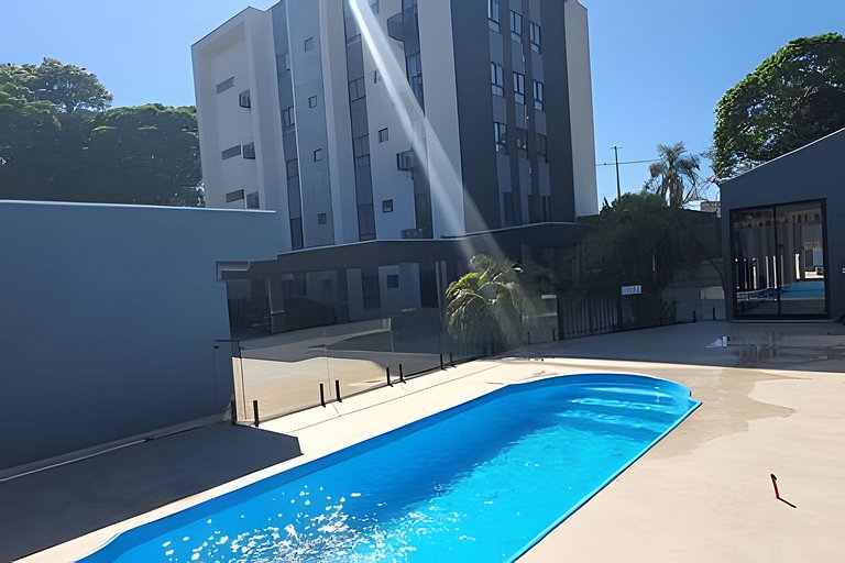 Ap novo 2 quartos/ar condicionado/elevador/piscina/garagem