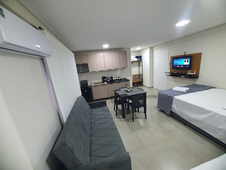 Estúdio novo central moderno garagem academia